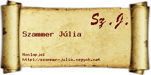 Szammer Júlia névjegykártya