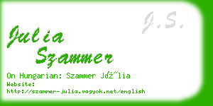julia szammer business card